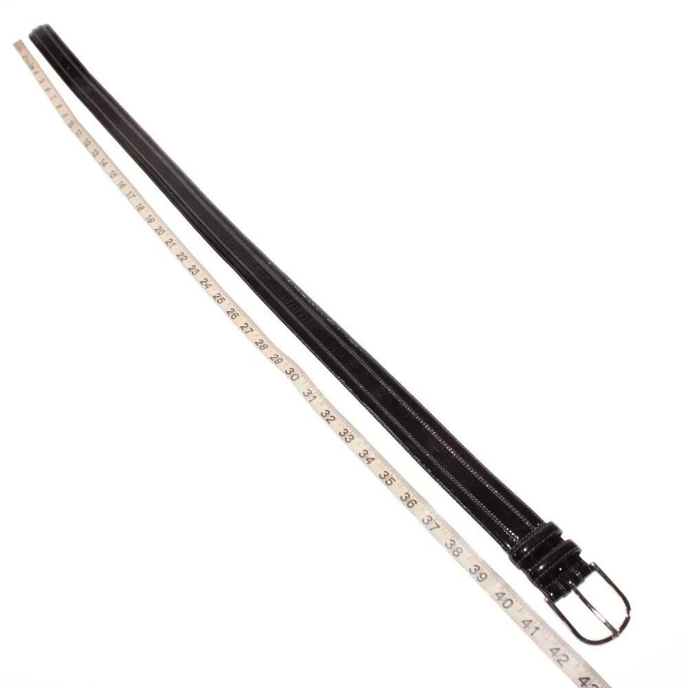Mezlan NWT Classic Belt Size 34 US in Black Leather Made in Spain